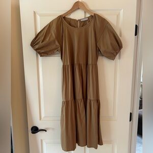 Everlane tan Tiered Cotton Midi Dress Size 6